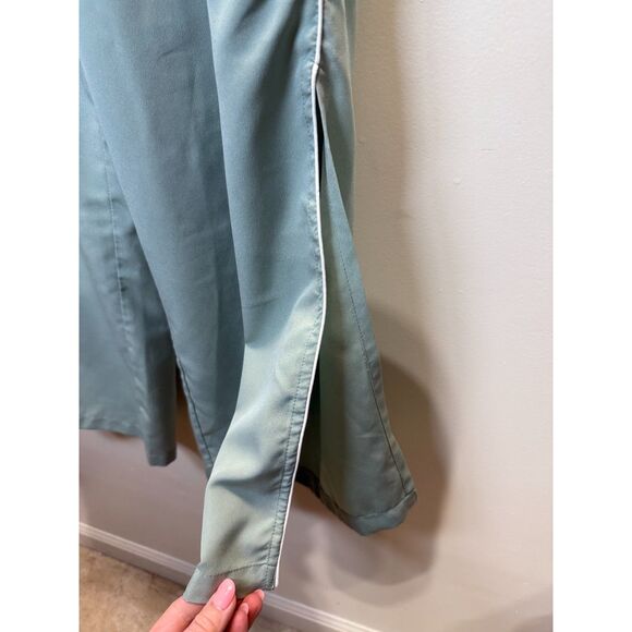 Jason Wu Women's Size Medium Green Satin Sleepshirt & Pajama Pants 2-Piece Set - Picture 6 of 10